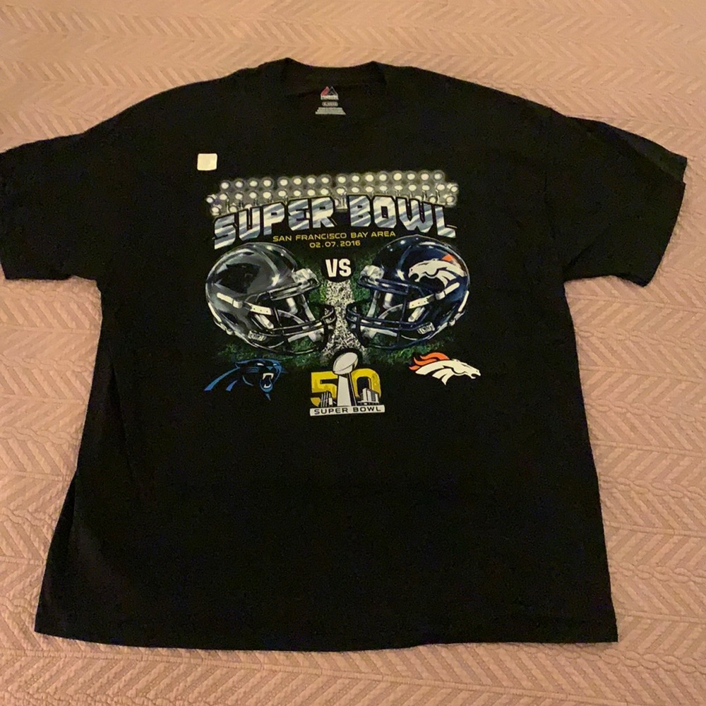 Super Bowl 50 Panthers vs. Broncos shirt brand new